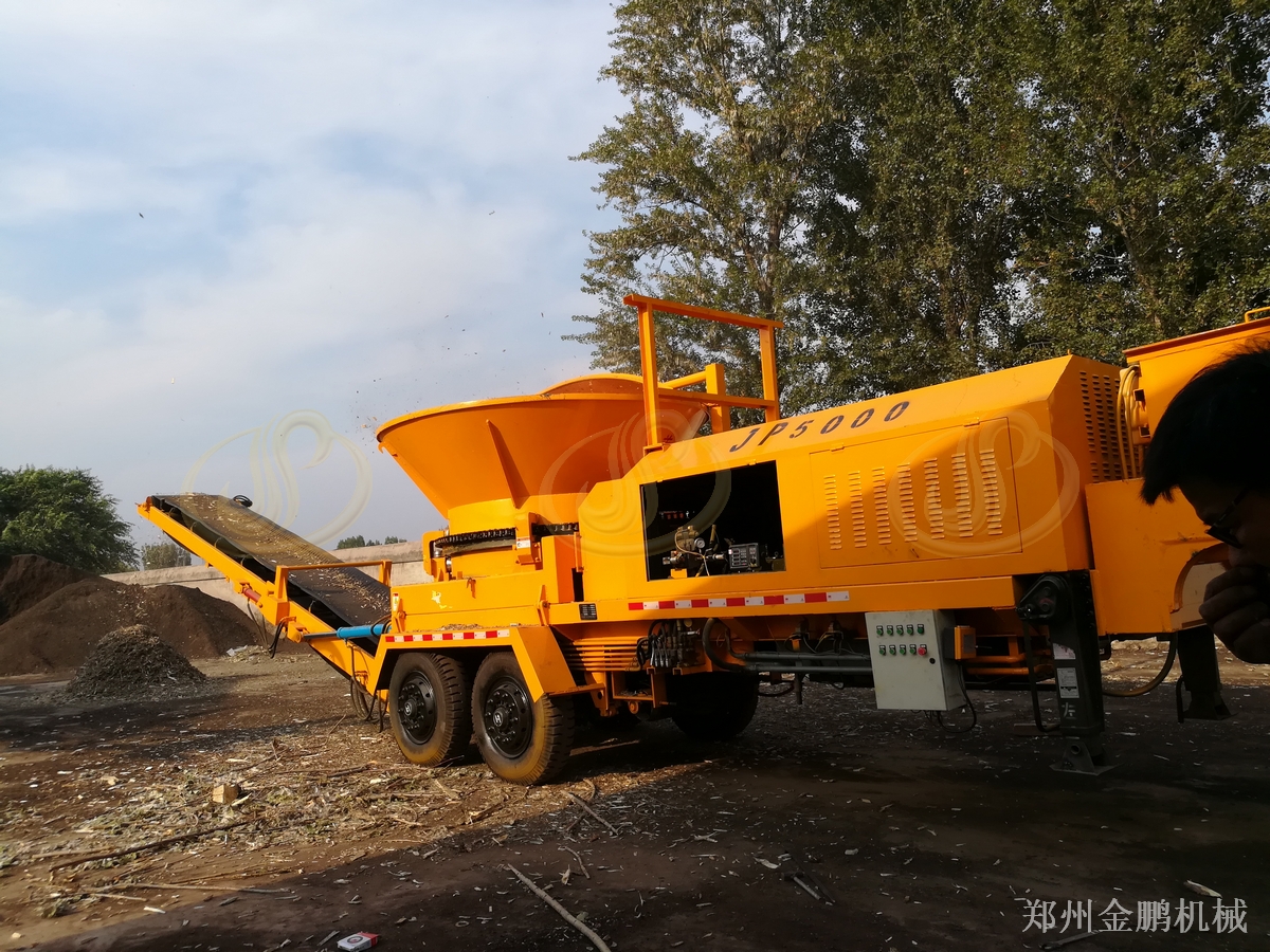 郑州金鹏木材破碎机大型料场高产量连续处理方案应用现场