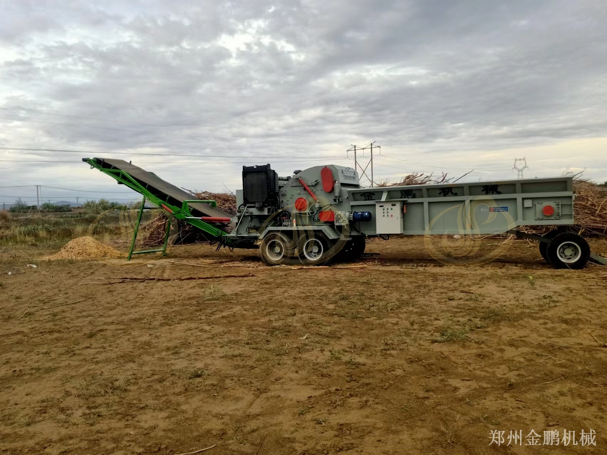 郑州金鹏木材破碎机用于木材来料破碎减容的应用应用现场